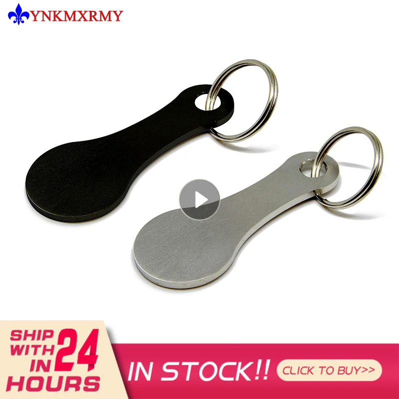 2PCS Ring For Key Keychain Metal Aluminum Alloy Black Shopping Cart Token Keyring Accessories Decor Keyring Hook Coin Holder