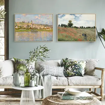 

Classic Monet Painting Wall Art Canvas Painting Impressionist Landscape Oil Painting Poster and Print Wall Painting Home Decor