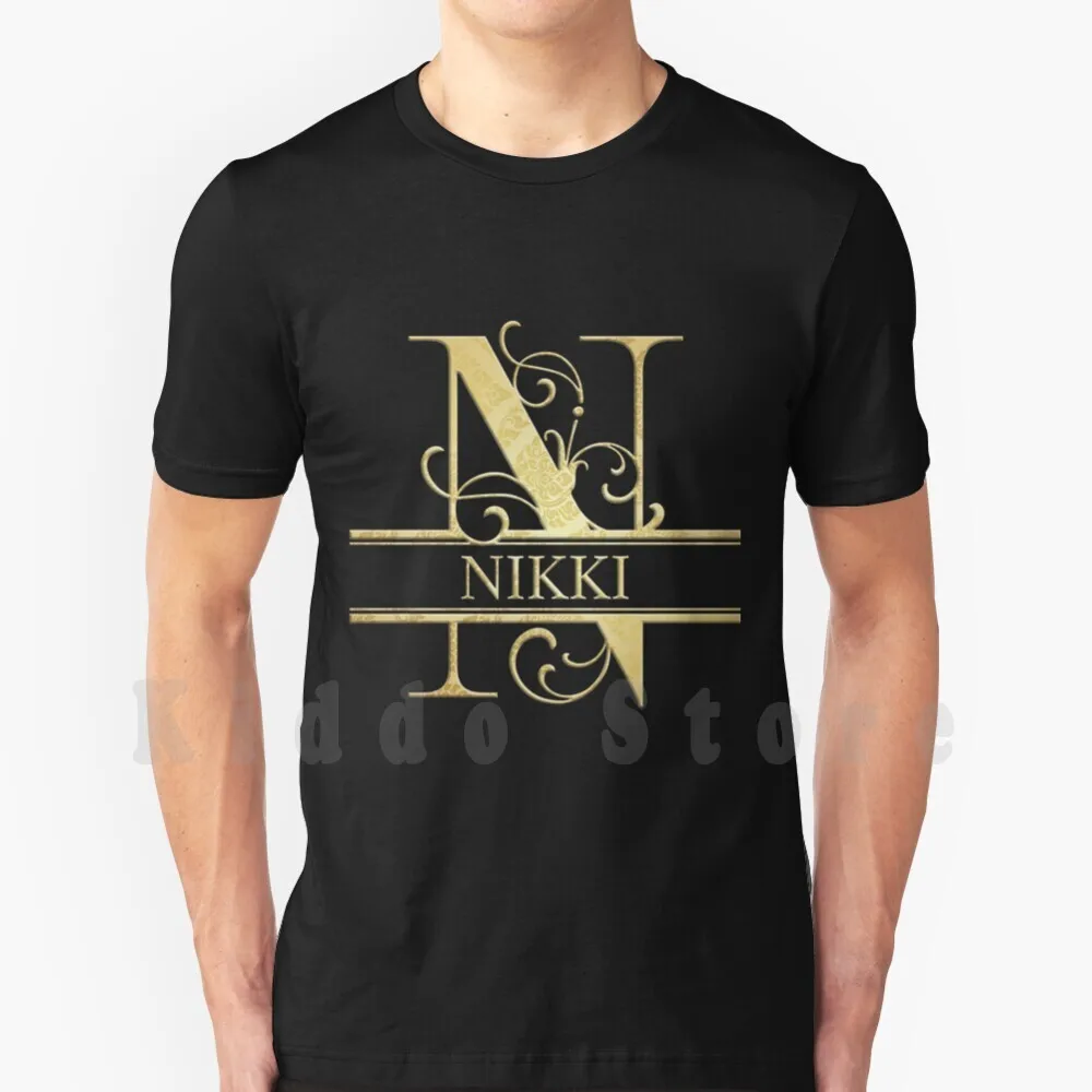 Nikki наименование-Монограмма буква N название подарок для футболка Сделай Сам