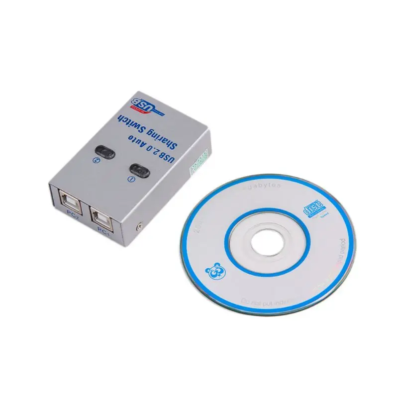 2 Ports USB 2.0 Auto Sharing Switch Hub Splitter Selector Switcher for Printer Scanner PC Computer Peripherals 2 Ports USB 2.0 Auto Sharing Switch Hub Splitter Selector Switcher for Printer Scanner PC Computer Peripherals