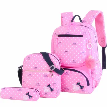 

New 3pcs/set Printing School Bags Backpacks Schoolbag Fashion Kids Lovely Backpack For Children Girls School bag Student