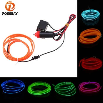 

POSSBAY Neon Light Dance Party Decor Car Lights Neon LED Lamp Flexible EL Wire Rope Tube LED Strip With Inverter