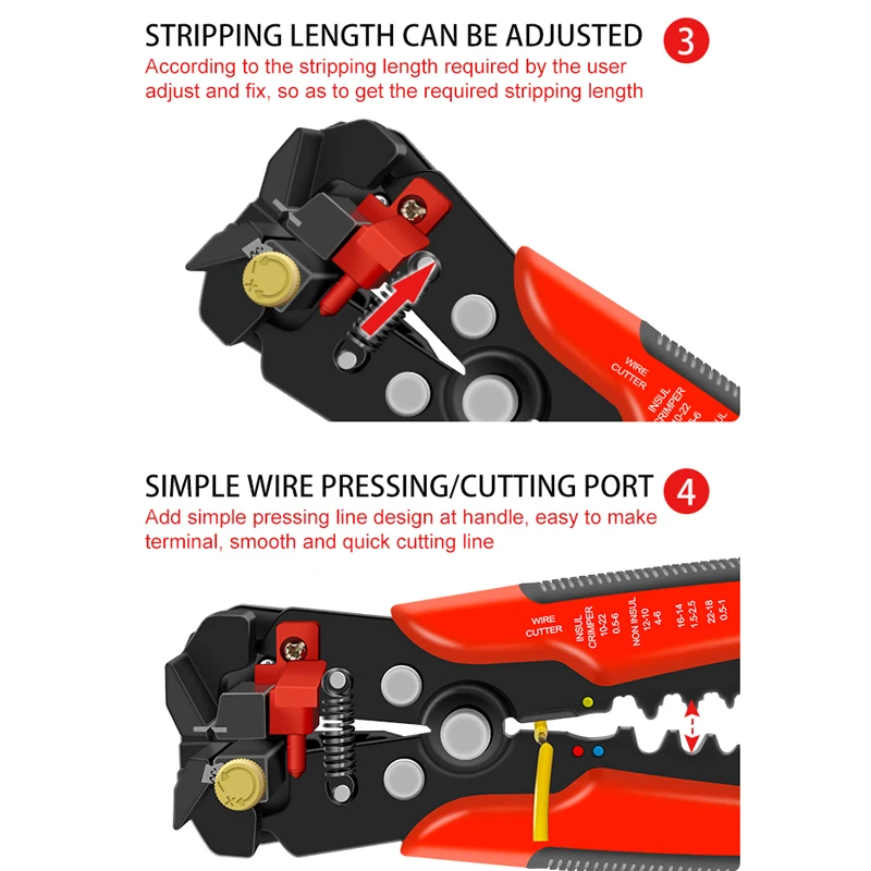 Wire Stripper  Automatic Stripping Pliers For BVR Cable Multifunctional Crimping Cutting Tools Brand JT-D1