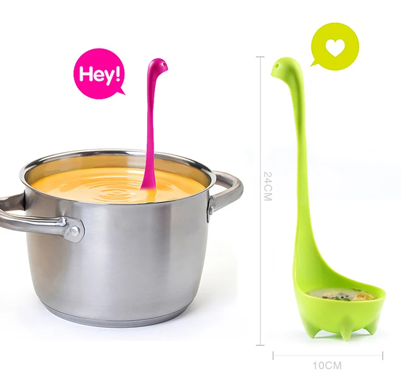 Комплект из 3 вещей Творческий спагетти ложка мультфильм форма ложка динозавр дырявый ложка милый суповая ложка, кухонная посуда Пластик
