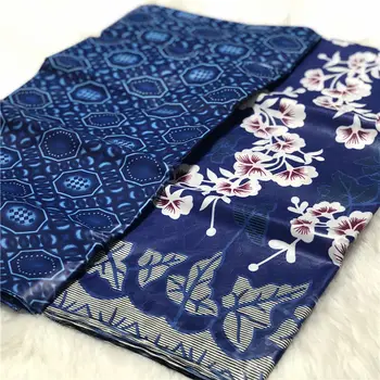 

5+5yards/lot Blue African Bazin Brode Fabric Damask Shadda Guinea Brocade Lace Material Fabric for Female Rode ABS30