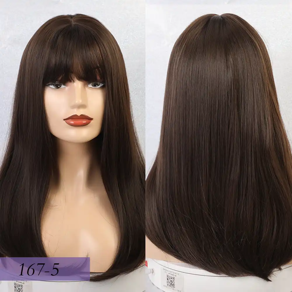 Haircube Synthetic Wigs Long Straight Layered Hairstyle Ombre