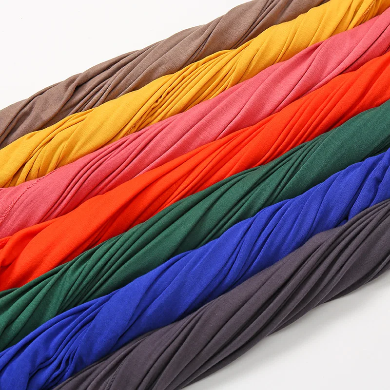 H5f3a20811560487f98a9f83a84ca7444b Hot Sell Turban Head Wrap Hair Scarf Solid Color Long Breathable Head Band For Women Mallzona