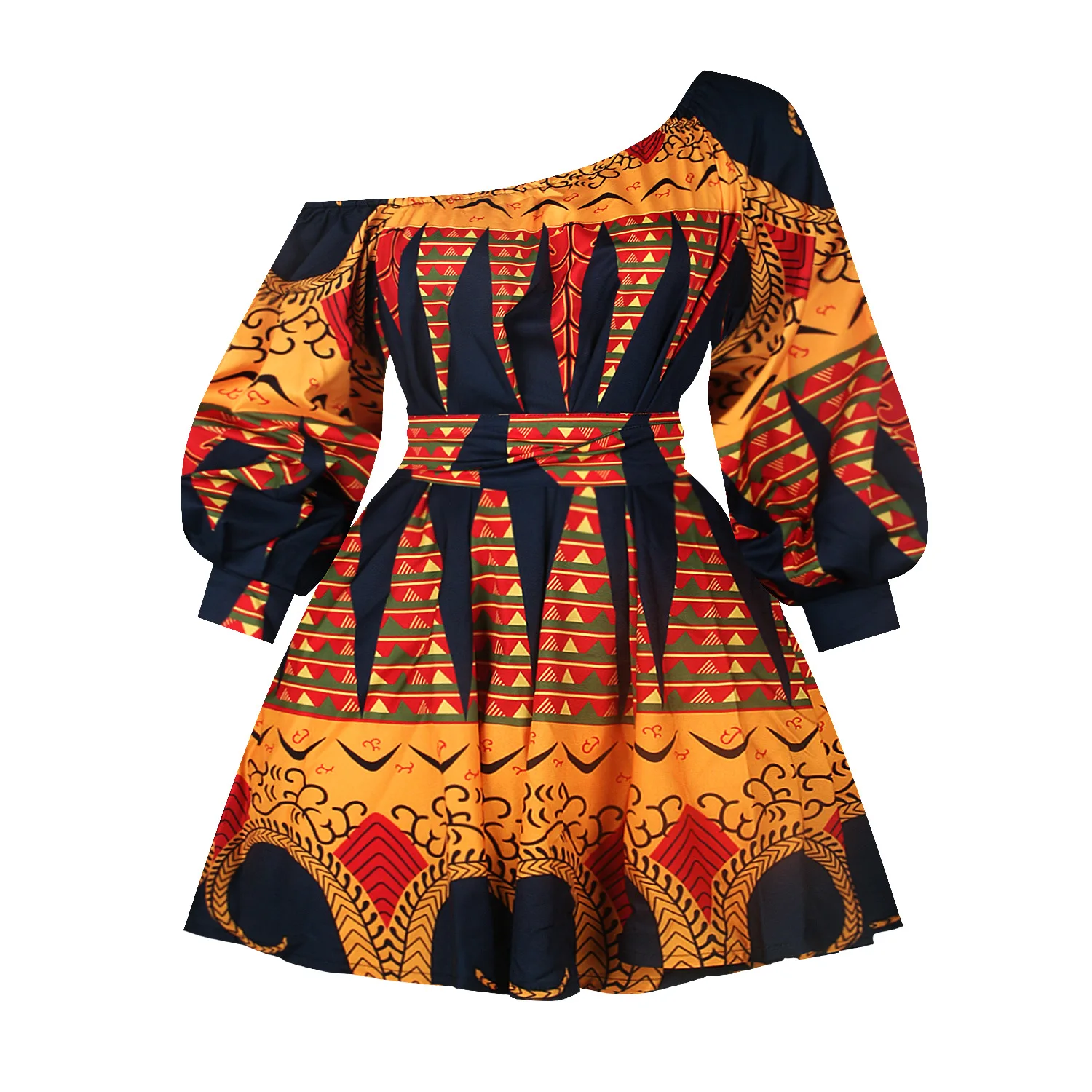 Mini robe africaine dénudée Dashiki Ankara 106