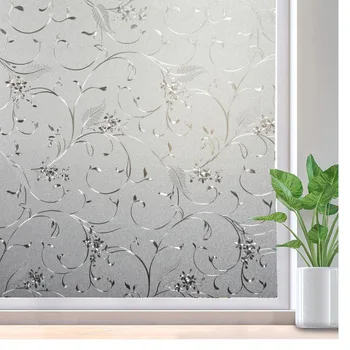 

LUCKYYJ Window Film Static Glass Door Film, Self-adhesive Heat Control Anti UV Window Sticker for Office and Home Decoration