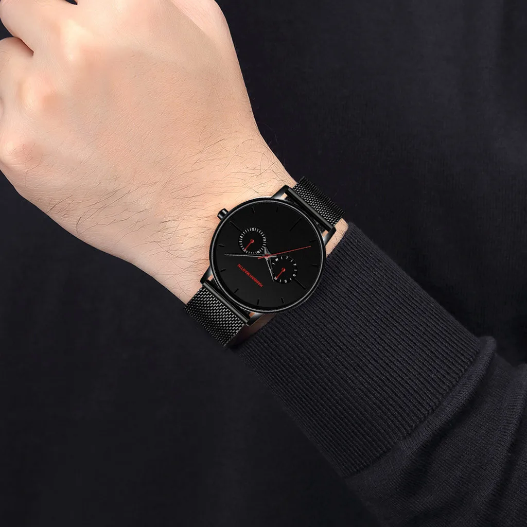 

Men Quartz Clock Army Military High Quality Simple Two Eye Needle Men's Mesh Belt Quartz Watch Sport Top Brand Montre Homme@32