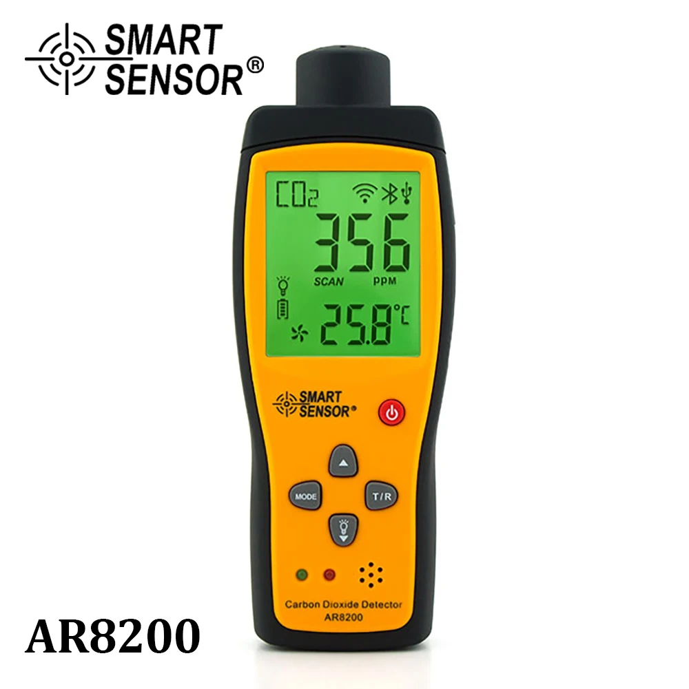 

SMART SENSOR Gas Analyzer CO2 Meter Monitor Gas Detector Handheld Carbon Dioxide Detector CO2 Tester Measuring range 350~9999PPM