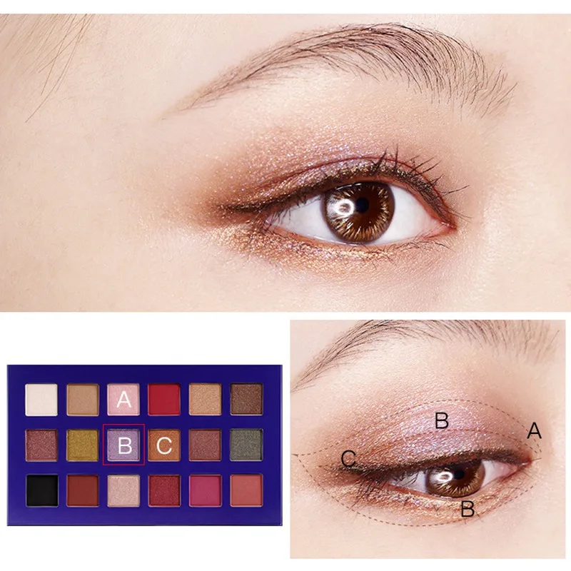 Tiener Stijl теплая серия Shimmer paremmoer Oogschaduw Palet Charmant Ogen Make Recommend18 Kleuren Oogschaduw