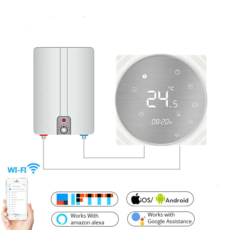 

WiFi Smart Thermostat Water/Gas Boiler Temperature Controller Smart Life/Tuya Weekly Programmable Works with Alexa Google home