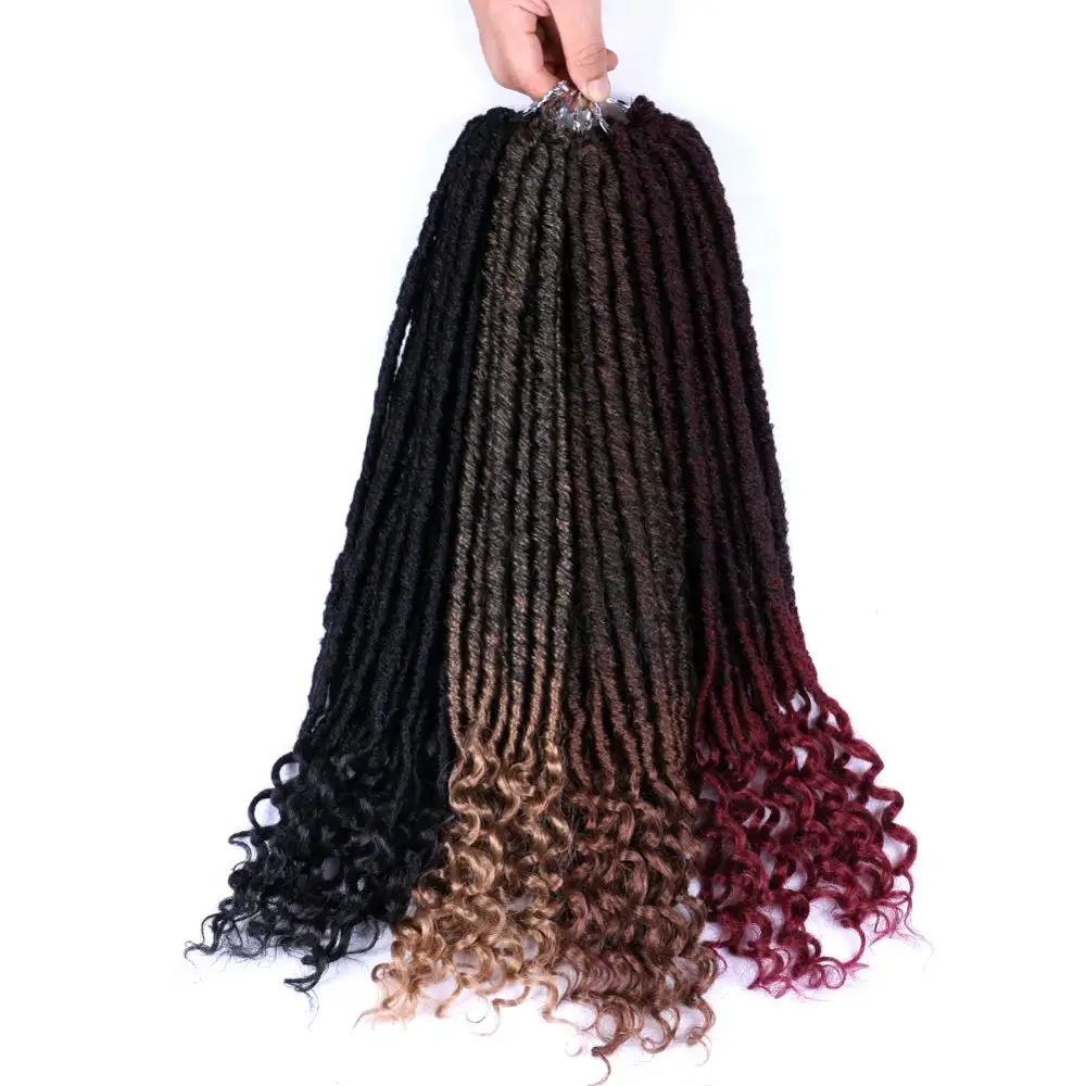 DAIRESS 18 &quotБогиня Locs крючком волосы кудрявые концы 24 корня искусственные локоны в