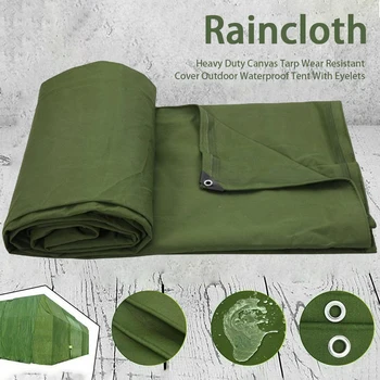 

Outdoor Waterproof Canvas Tarp Tent Sunshade Dustproof Heavy Duty Cover With Eyelets Wear Resistant Awning Accessories Shelter