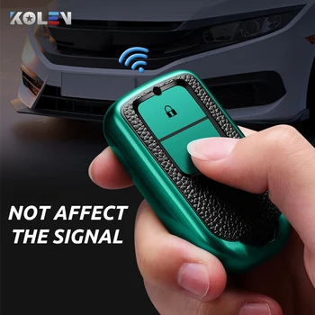Custodia per chiave a distanza per auto in pelle TPU Shell per Honda Civic City Accord CRV CR-V XR-V Odyssey Vezel Jade Crider Fit accessori - Custodia per chiave a distanza per auto in pelle TPU Shell per Honda Civic City