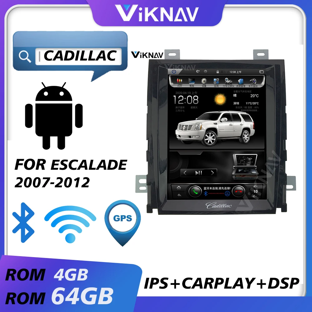 Для cadillac escalade 2007 2008 2009 2010 2011 2012 android автомобильный Радио мультимедийный плеер