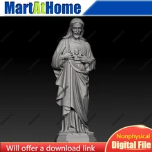 Jesus escultura modelo 3d arquivo stl redondo escultura desenho para cnc roteador gravura & impressão 3d