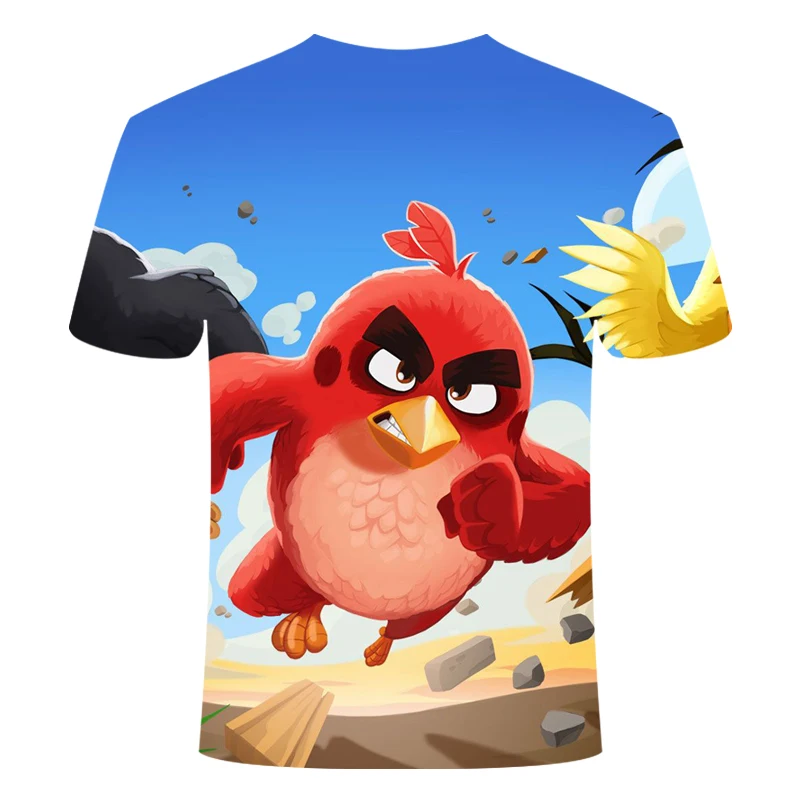 Новое поступление, футболка с 3D принтом Angry Birds Movie 2, женская и мужская повседневная футболка с коротким рукавом Angry Birds 2, летняя уличная одежда, топы