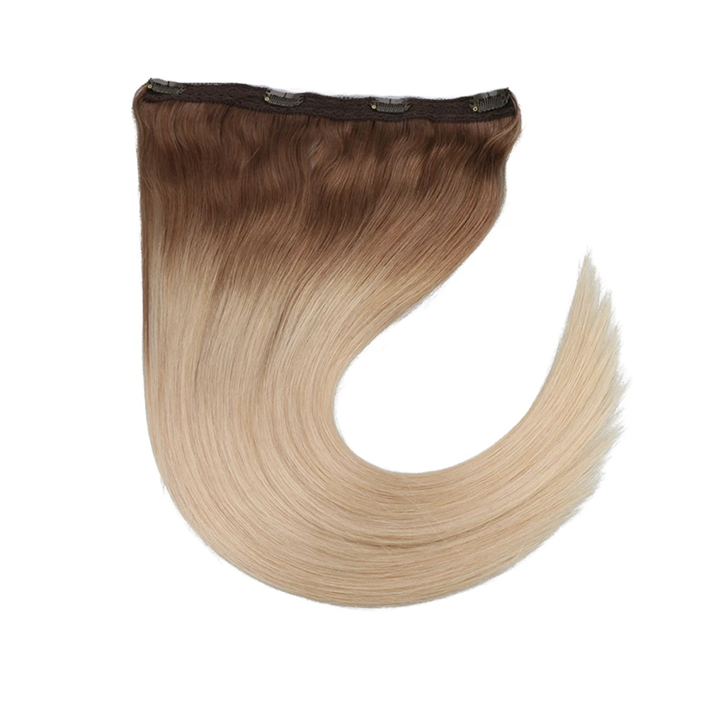 Toysww One Piece Clip In Hair Extensions Human Hair 14-24inch with 4 Clips Long Straight Natural Soft Real Clip for Women