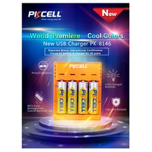 Батарейки PKCELL зарядное устройство для 1,2 в NIMH NICD AA или AAA батареи 4 слота зарядка от 1 до 4 шт аккумулятор USB интерфейс