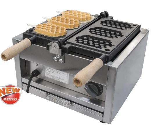 

Free Shipping Electric 3 PCS Honeycomb Shape Waffle Maker Waffle size 118*70MM For Commercial waffle machine