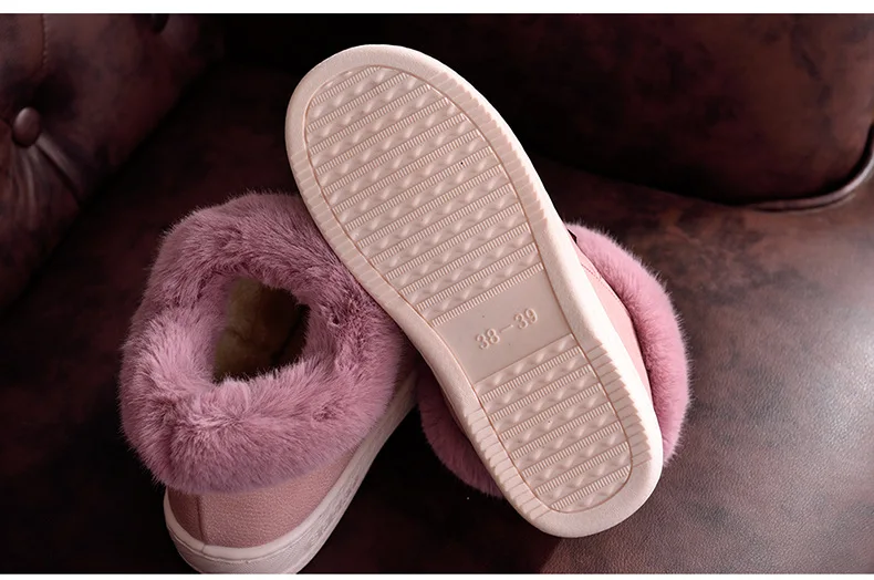 Женские ботинки; водонепроницаемые зимние теплые кожаные ботильоны; теплая хлопковая обувь на толстой подошве для влюбленных; удобная домашняя shoes34-45