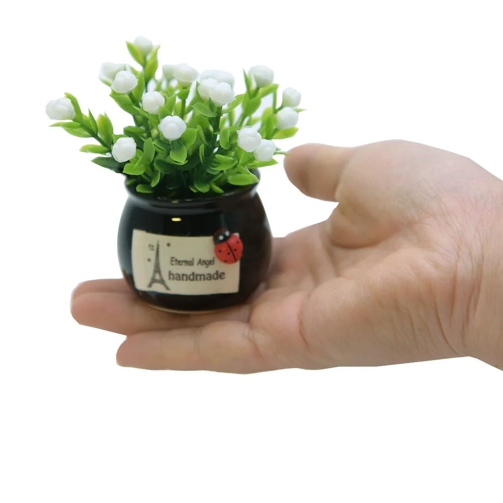 Имитация цветка благоприятный плод мини ваза поддельный цветочный горшок украшение автомобиля горшечные растения гостиная украшение