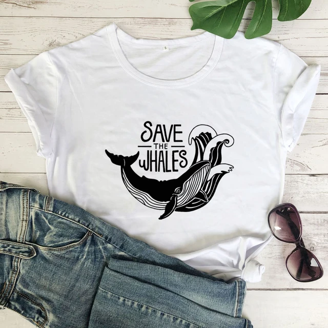 Womens Vegan Tshirts Organic, Women Tshirt Whale