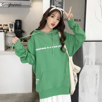 

Hoodies Women Harajuku Candy Color Kawaii Sports Korean Style Simple All-match Leisure Soft Sweatshirts Womens Long-sleeve 2020