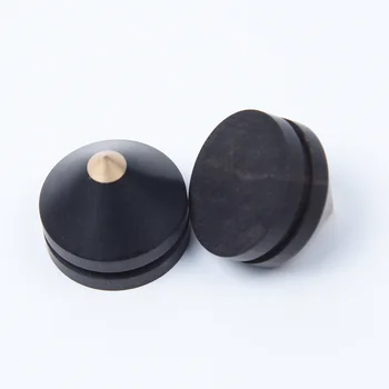 

4pcs 23mm Ebony Speaker Spike Isolation Copper Stand Foot Spike Base Pads Part A