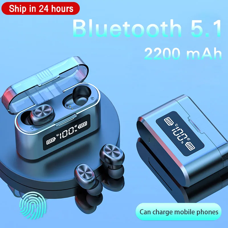 TWS беспроводные наушники Bluetooth 5 0 со светодиодный ным дисплеем и внешним