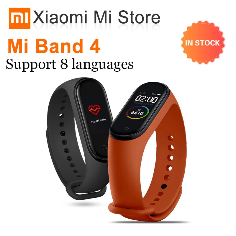 Buy Original Xiaomi Mi Band 4 Smart Wristband miband 4 Bracelet Heart Rate Fitness 135mAh Color Screen Bluetooth 5.0 xiaomi mi band