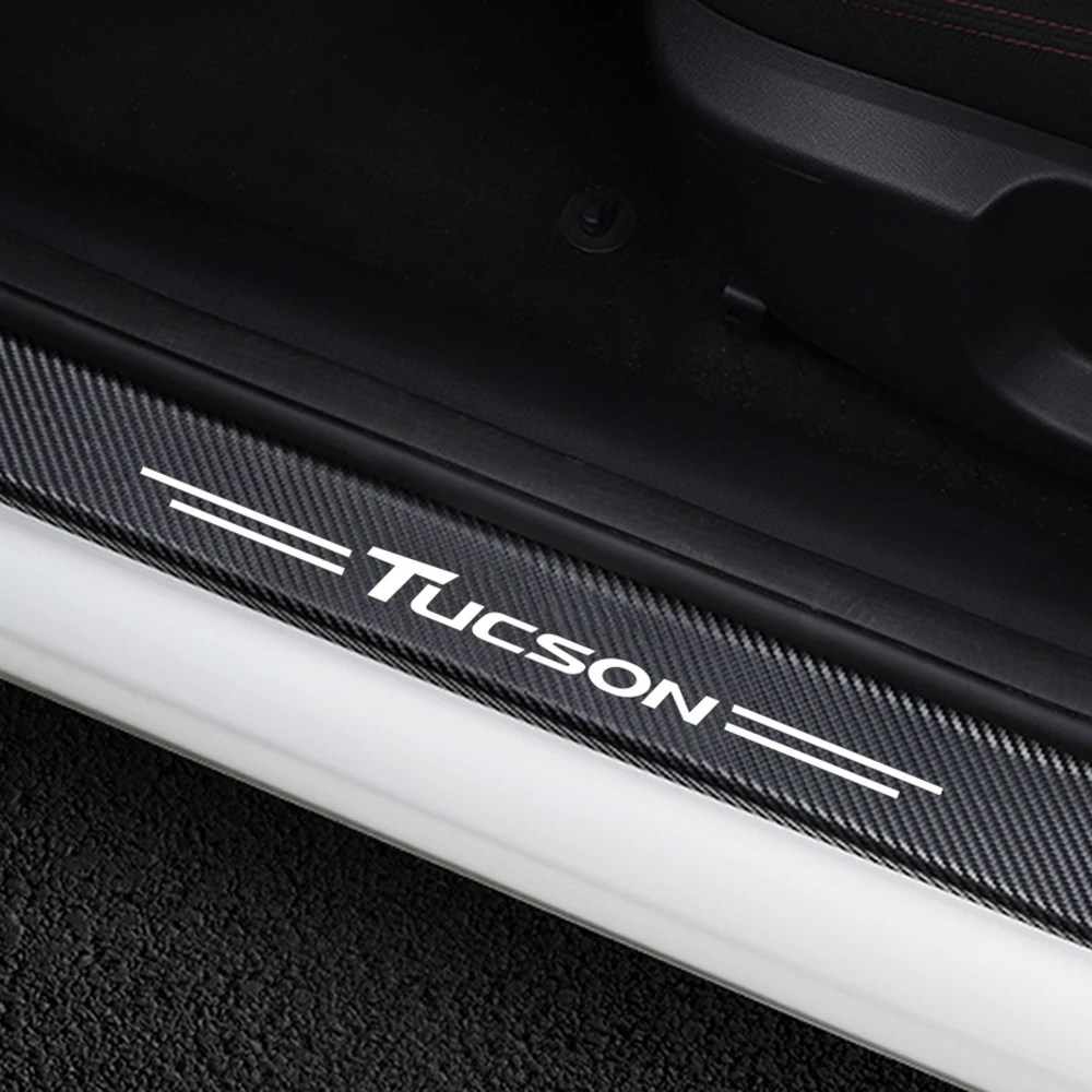 Защитная Накладка на порог автомобиля карбоновые наклейки Fibber для Hyundai Tucson