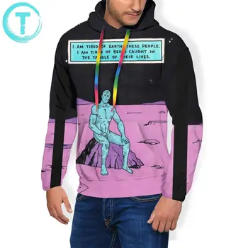 

Watchmen Hoodie Dr Manhattan I Am Tired Hoodies Grey Men Pullover Hoodie Casual XXXL Warm Long Length Hoodies