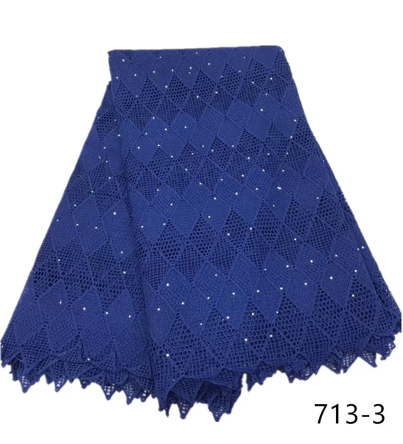 

African Cotton Lace Fabric Royal Guipure Lace Fabric 2019 High Quality Nigerian Cord Lace Fabric For Wedding Dress 713