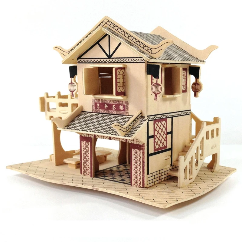 DIY 3D головоломка китайский стиль деревянный домик-избушка модель для детского подарка