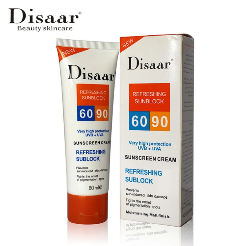 Disaar Sunscreen Cream Spf 90 ++ Moisturizing Skin Protect Sunblock 80g Face Care Prevents Skin Damage, Remove Pigmention Spots