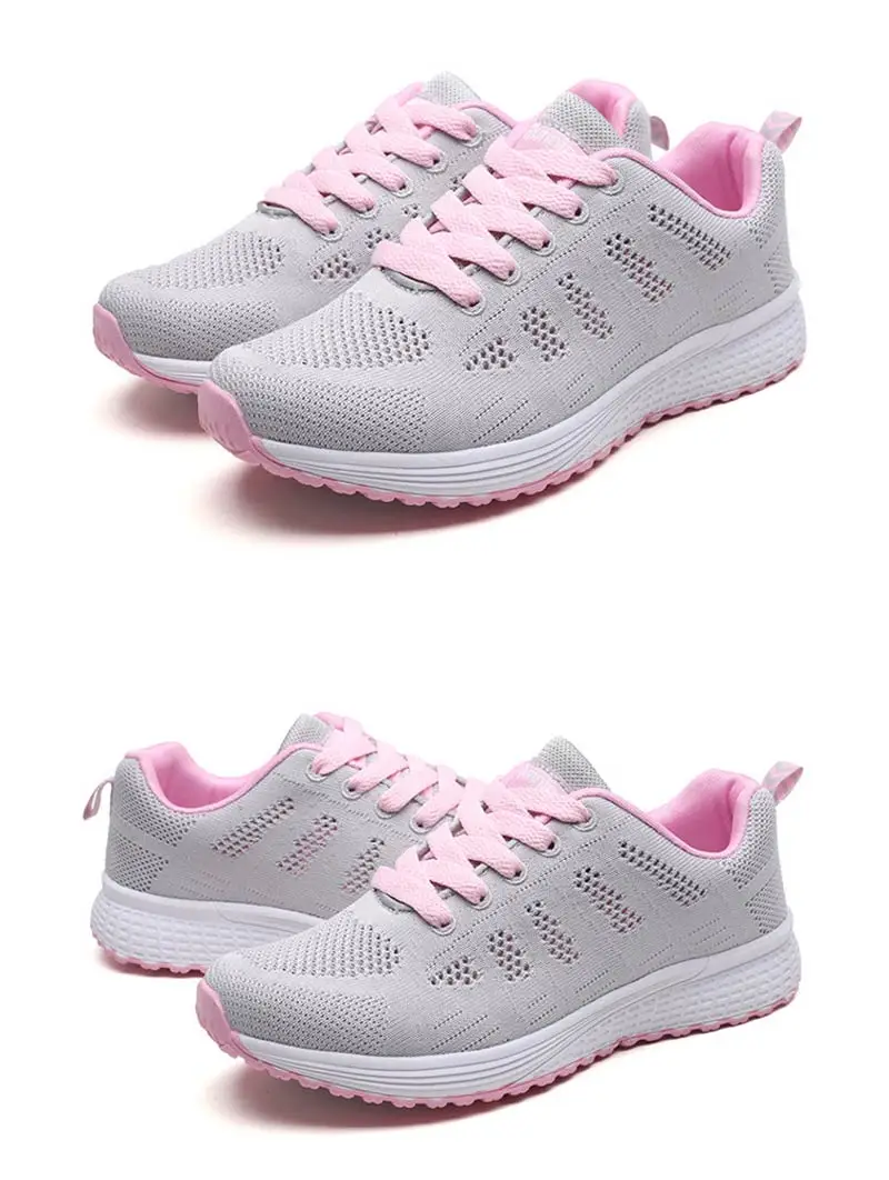 Sneakers women shoes solid breathable mesh casual shoes woman lace-up autumn ladies shoes women sneakers zapatos de mujer