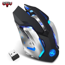 Игровая мышь, беспроводная, 2,4 ГГц, 2400 dpi, дышащая, 7 цветов, подсветка, светодиодный, геймерская мышь, перезаряжаемая, оптическая, Sens, для ноутбука, компьютера, ПК