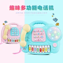 Стильный светильник, Музыкальный детский Забавный Многофункциональный набор для телефона, обучающая электронная клавиатура, музыкальный инструмент, игрушка