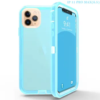 

360 Degree All Inclusive Anti Drop Case for iPhone 11 Pro Max Transparent Robot TPU PC Cover for iPhone X XR XS Max 7 8 6S Plus