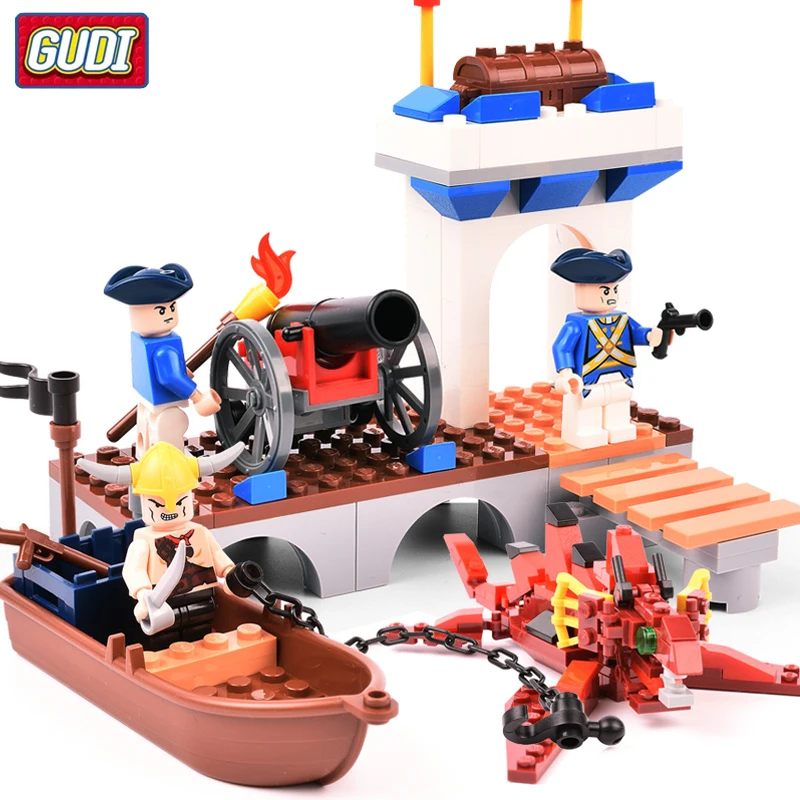 

GUDI Legoingly Caribbean Black Pearl Ghost Ship large Models Building Blocks educational Bricks Birthday Toy Compatible