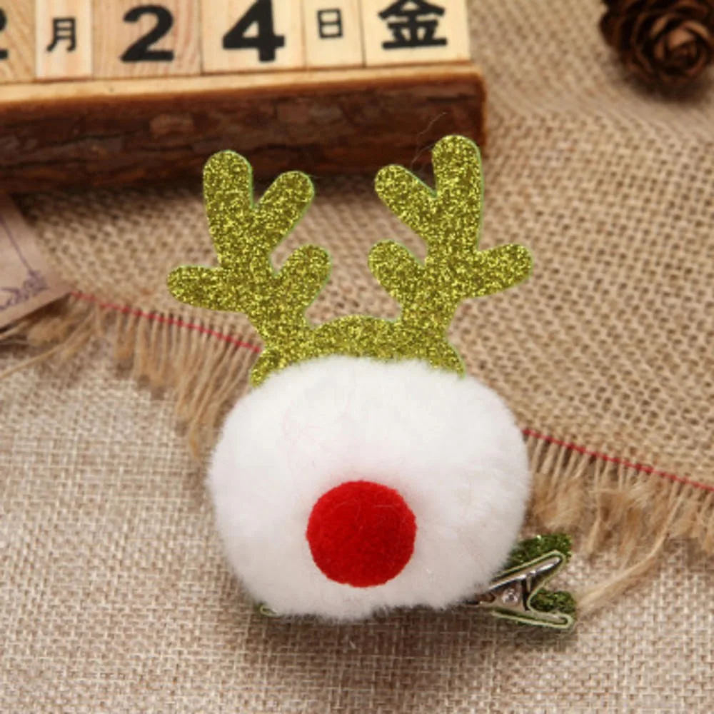 1 шт., корейская мода, рождественские милые заколки для волос, оленьи рога, гриб, искусственный мех, шарики для девочек, женские заколки для волос, аксессуары для волос