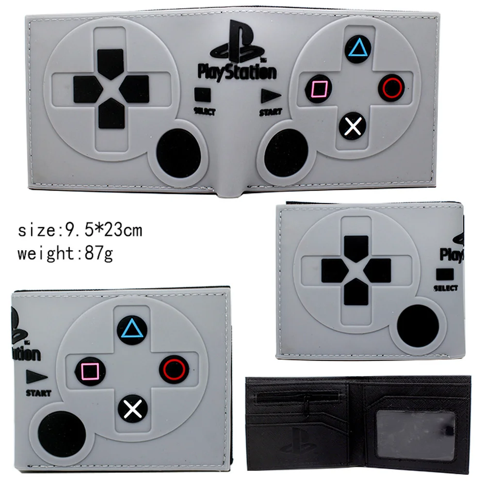 Game PlayStation 4-cartera de PVC con asa de mando para niños y niñas, tarjetero con cremallera y bolsillo para monedas, portatarjetas para fotos cortas plegables, carteras de dibujos animados