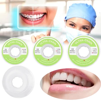 

Dental Tool Orthodontic Elastic Band Easy to Use Clear Dental care Chain Rubber Band Teeth Orthodontic Ligatures Band 3 Types