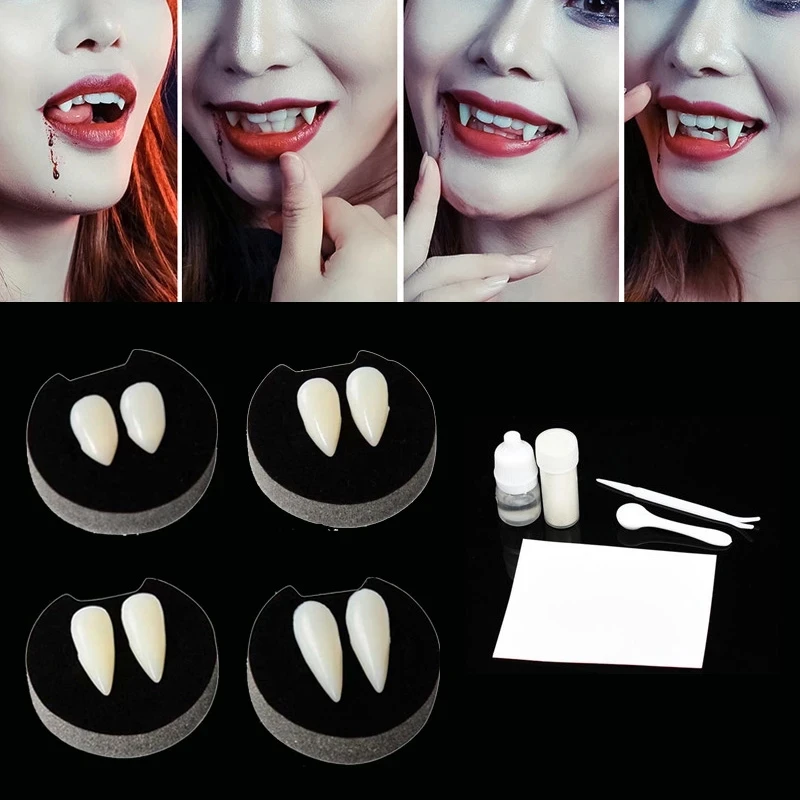 1setVampireTeethFangsDenturesPropsHalloweencosplayPropsFalse