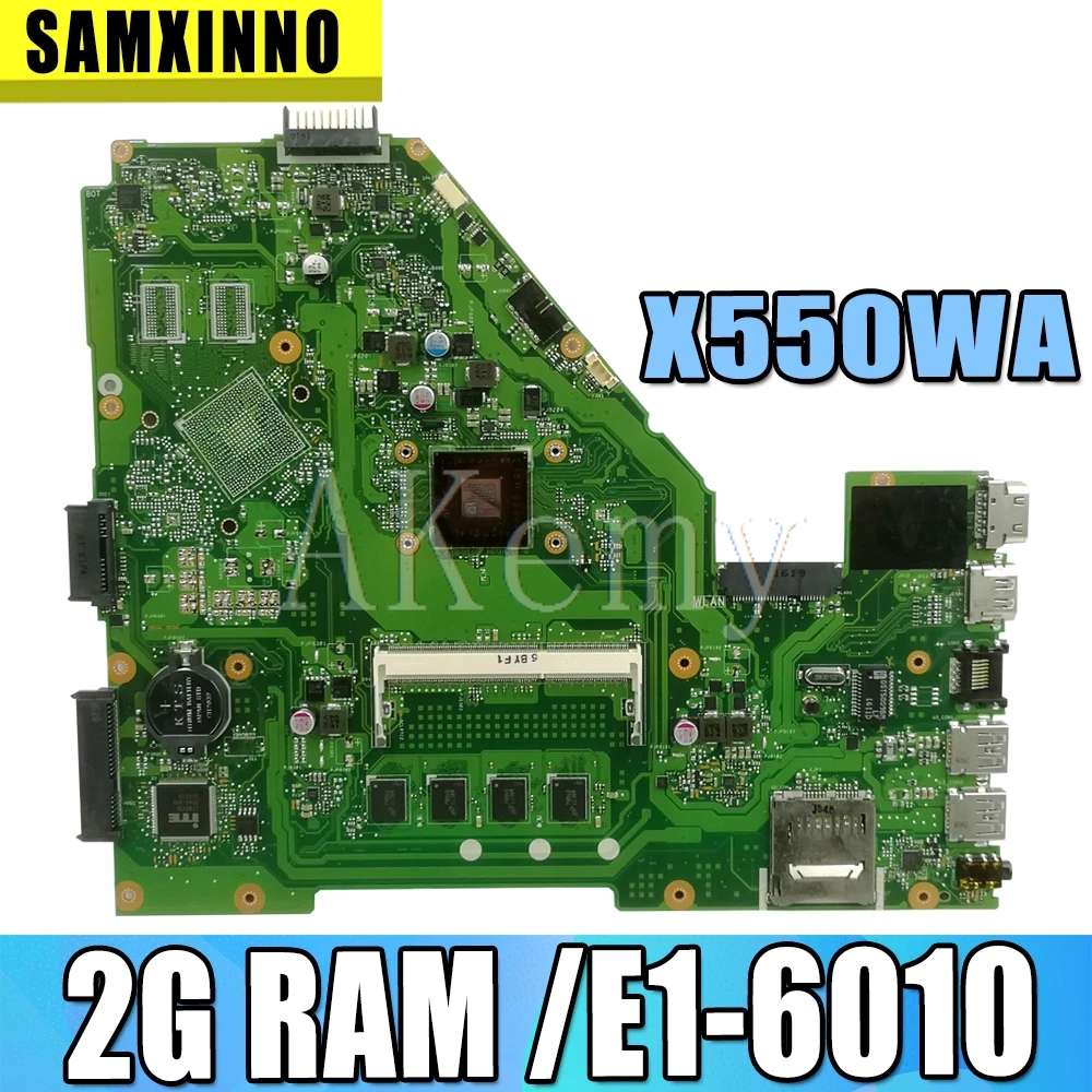 Cena X550WA laptopa płyta główna do asusa X550WA X550WAK X550W X550WE X552E X550EP X550EA Test płyty głównej płyta główna 2G RAM E1 6010 2 rdzenie
