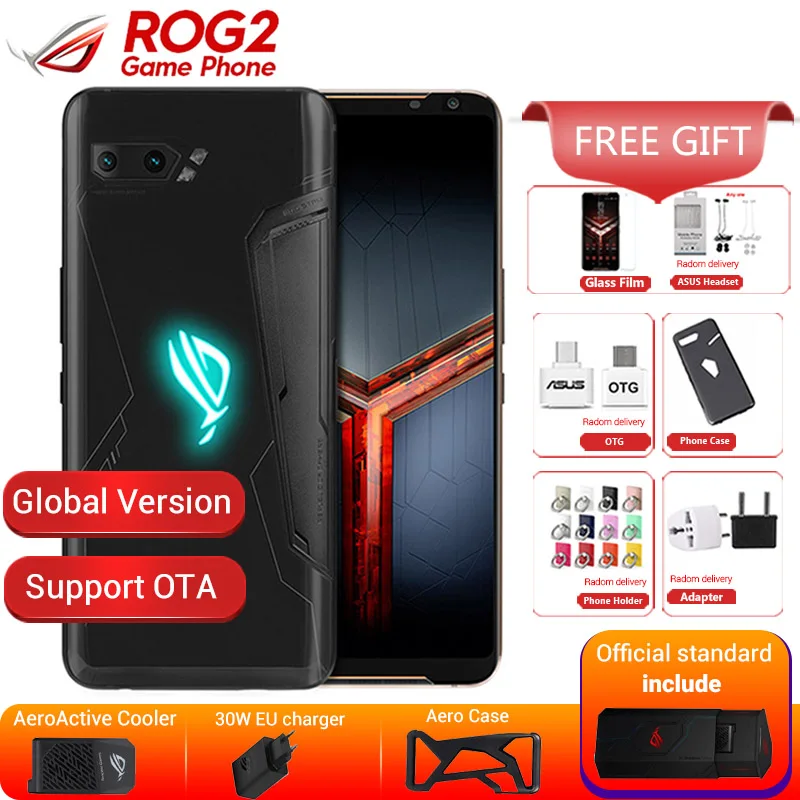 Глобальная версия Asus ROG Phone 2 игровой телефон II ZS660KL 6 59 дюймов 8 Гб 128 ГБ Snapdragon 855 + 6000