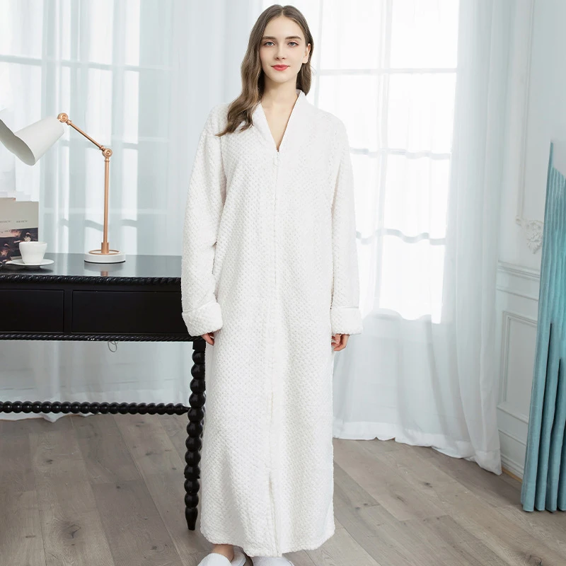 

Sleepwear Women Robes Pajamas For Women Flannel Nightdress Women Thicken And Lengthen Pineapple Grid Robe Bathrobe Home Service